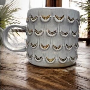 STARBUCKS 2016 Grey & Gold Mermaid Scale Mug - 10 fl oz - Collectible / Rare